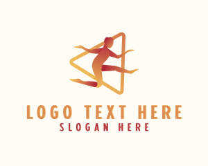 Silhouette - Running Sports Athlete logo design