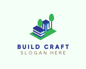 3D Geometric Buildings  logo design