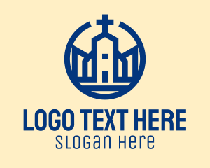 Catholic - Minimalist Blue Church logo design