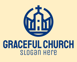Church - Minimalist Blue Church logo design