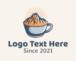 Land - Mountain Coffee Cup logo design