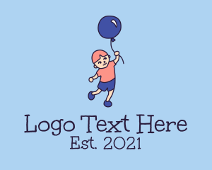 Kindergarten - Toddler Boy Balloon logo design
