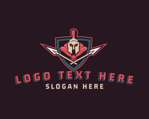 Game Clan - Spartan Warrior Shield Esport logo design