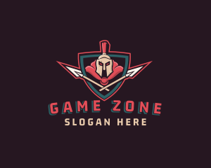 Spartan Warrior Shield Esport logo design