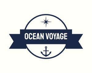 Blue Sailor Navigation Badge logo design