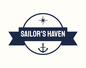 Blue Sailor Navigation Badge logo design