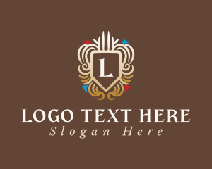 Queen - Royal Decorative Shield logo design