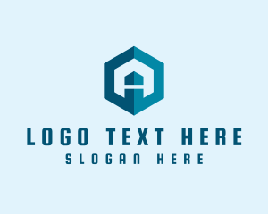 Circuitry - Hexagon Tech Letter A logo design