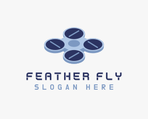 Drone Aircraft Quadcopter logo design