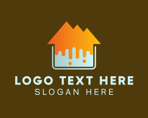 House - Orange House Paint logo design