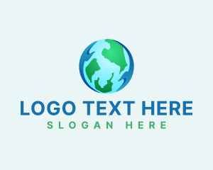 Humanitarian - Charity Hands Globe logo design