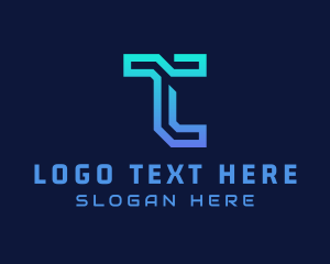 Telecommunication - Cyber Technology Letter T logo design