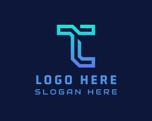 Electronics - Cyber Technology Letter T logo design