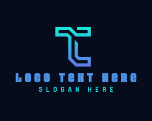 Telecom - Cyber Technology Letter T logo design