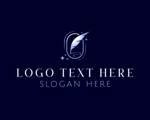 Plume - Writing Quill Pen logo design