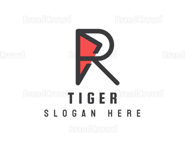 Geometric R Outline Logo