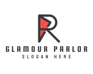 Parlor - Geometric R Outline logo design