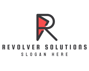 Geometric R Outline logo design