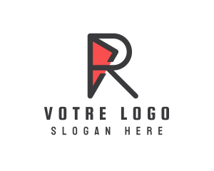 Shape - Geometric R Outline logo design