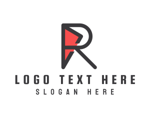 Letter R - Geometric R Outline logo design