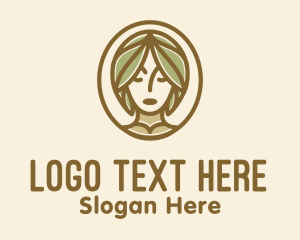 Teenager - Green Woman Vanity Mirror logo design