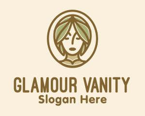 Vanity - Green Woman Vanity Mirror logo design