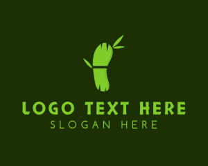 Organic - Green Bamboo Footprint logo design