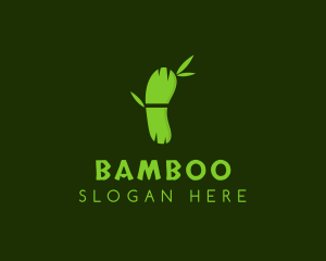 Green Bamboo Footprint logo design