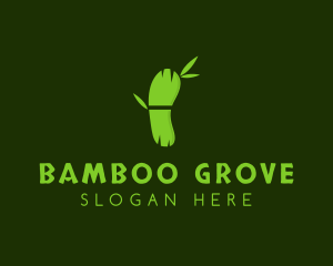 Bamboo - Green Bamboo Footprint logo design