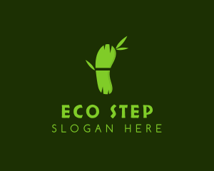 Footprint - Green Bamboo Footprint logo design