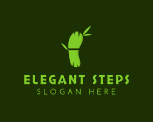 Green Bamboo Footprint logo design