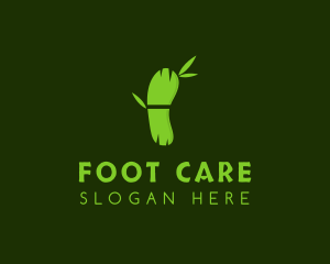 Green Bamboo Footprint logo design