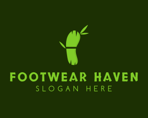 Green Bamboo Footprint logo design