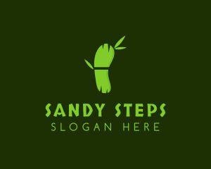 Green Bamboo Footprint logo design