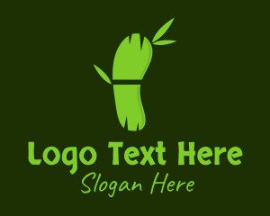 Step - Green Bamboo Footprint logo design