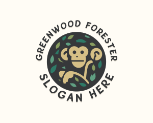 Forest Monkey Ape logo design