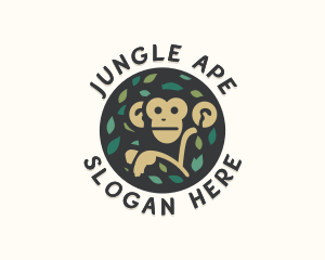 Ape - Forest Monkey Ape logo design