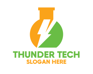 Lab Flask Thunder logo design