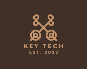 Retro Antique Key  logo design