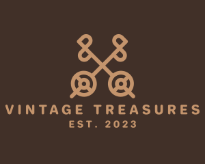 Antique - Retro Antique Key logo design