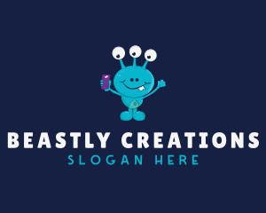 Creature - Cartoon Alien Creature logo design