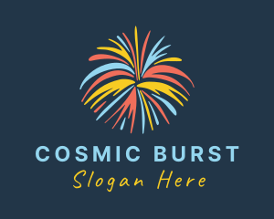 Surprise Fireworks Burst logo design