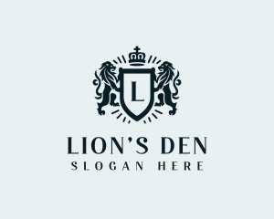 Crown Lion Insignia logo design