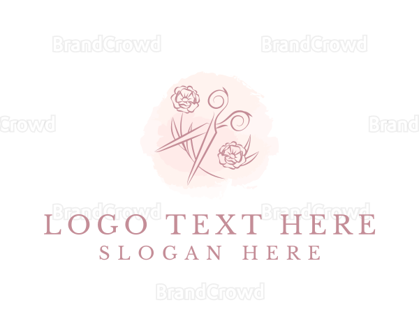 Tailoring Floral Scissors Logo