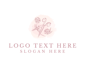 Craft - Tailoring Floral Scissors logo design