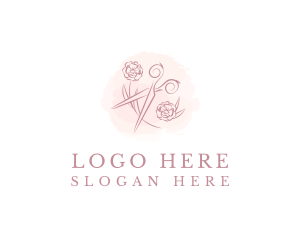 Tailoring Floral Scissors Logo