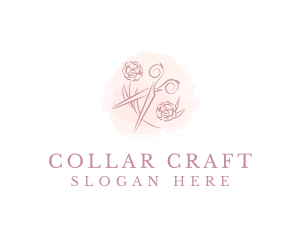 Tailoring Floral Scissors logo design