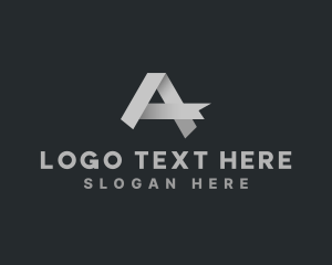 Monochrome - Ribbon Origami Organization Letter A logo design
