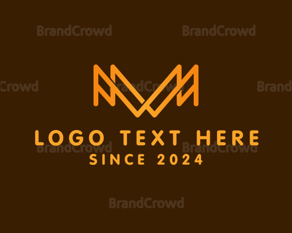 Outline Letter M Regal Crown Logo
