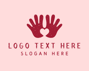 Love - Red Hands Love Care logo design